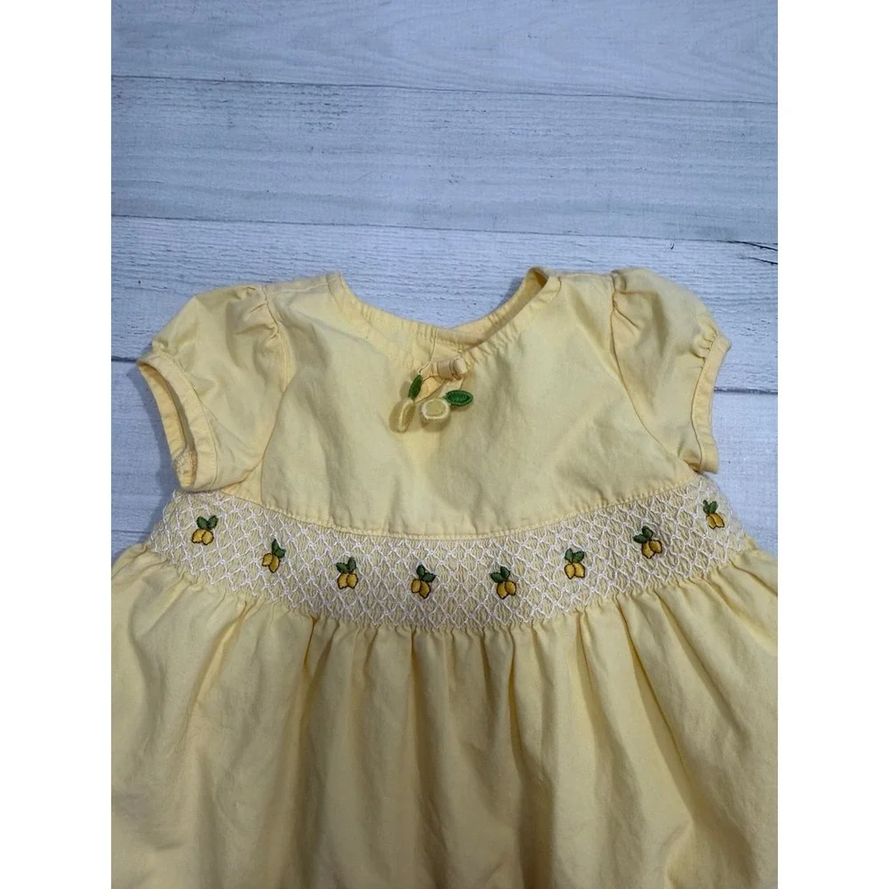 Gymboree girls 2006 yellow smocked lemon dress 0-3 months